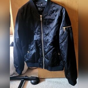 River Island Black Quilted Bomber Jacket